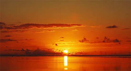 サンセットビーチの美しい夕日